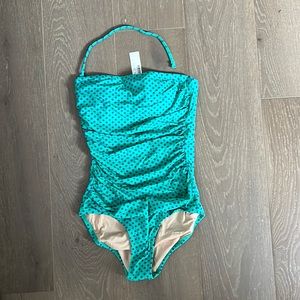 J Crew Ruched Bandeau One Piece Bathing Suit